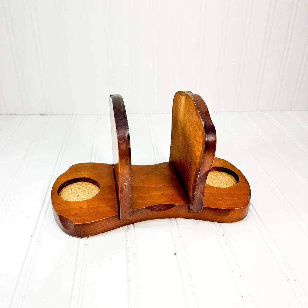 Vintage Wooden Napkin Holder: Mid-Century Modern Table‎ Decor